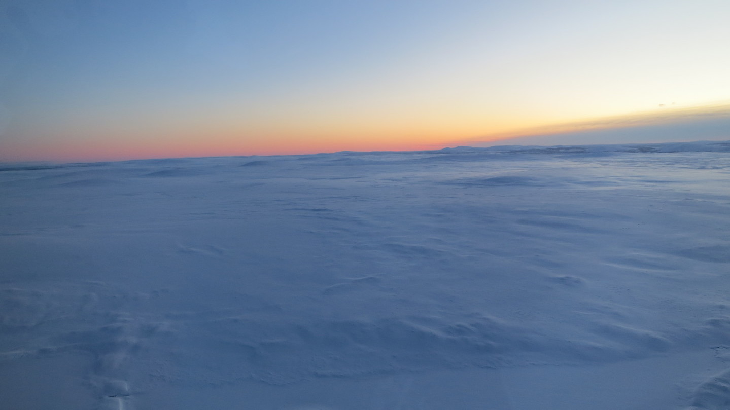 Snow and sunset